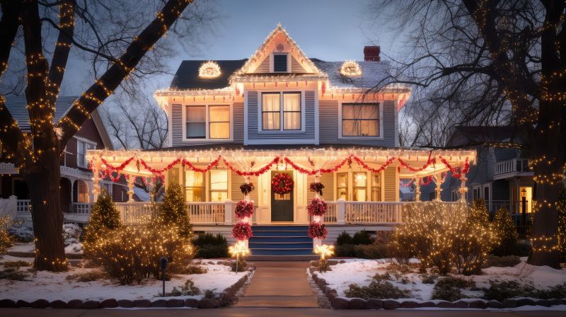 Christmas Lights Hanging in Roswell, GA