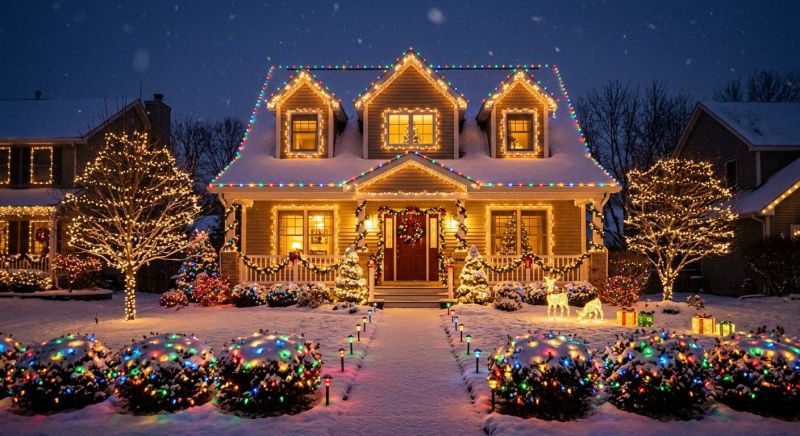 Christmas Lights Hanging in Kansas City, MO