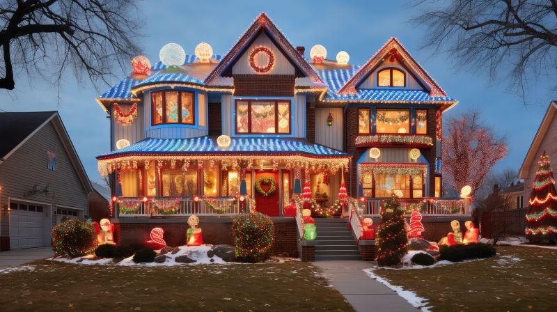 Christmas Lights Hanging in Overland Park, KS