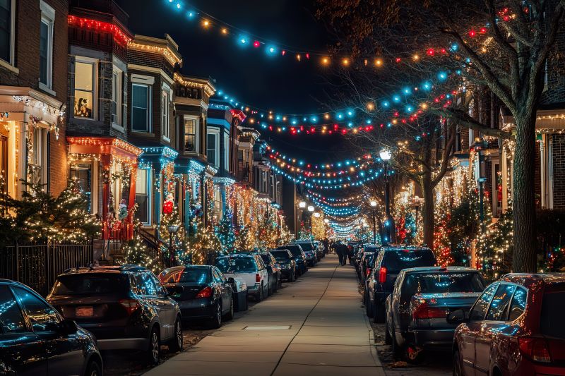 Christmas Lights Hanging in Kansas City, KS